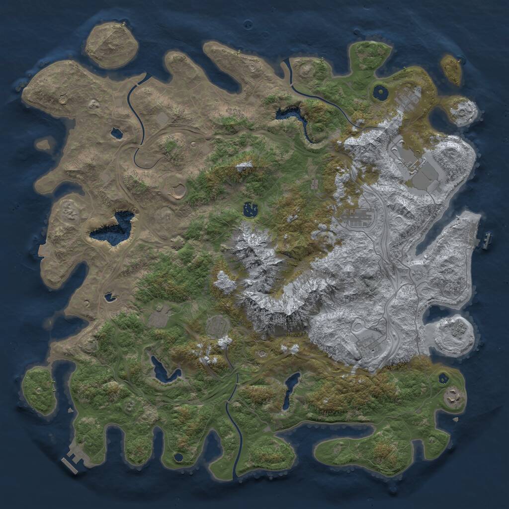 Rust Map: Procedural Map, Size: 5000, Seed: 573859219, 16 Monuments