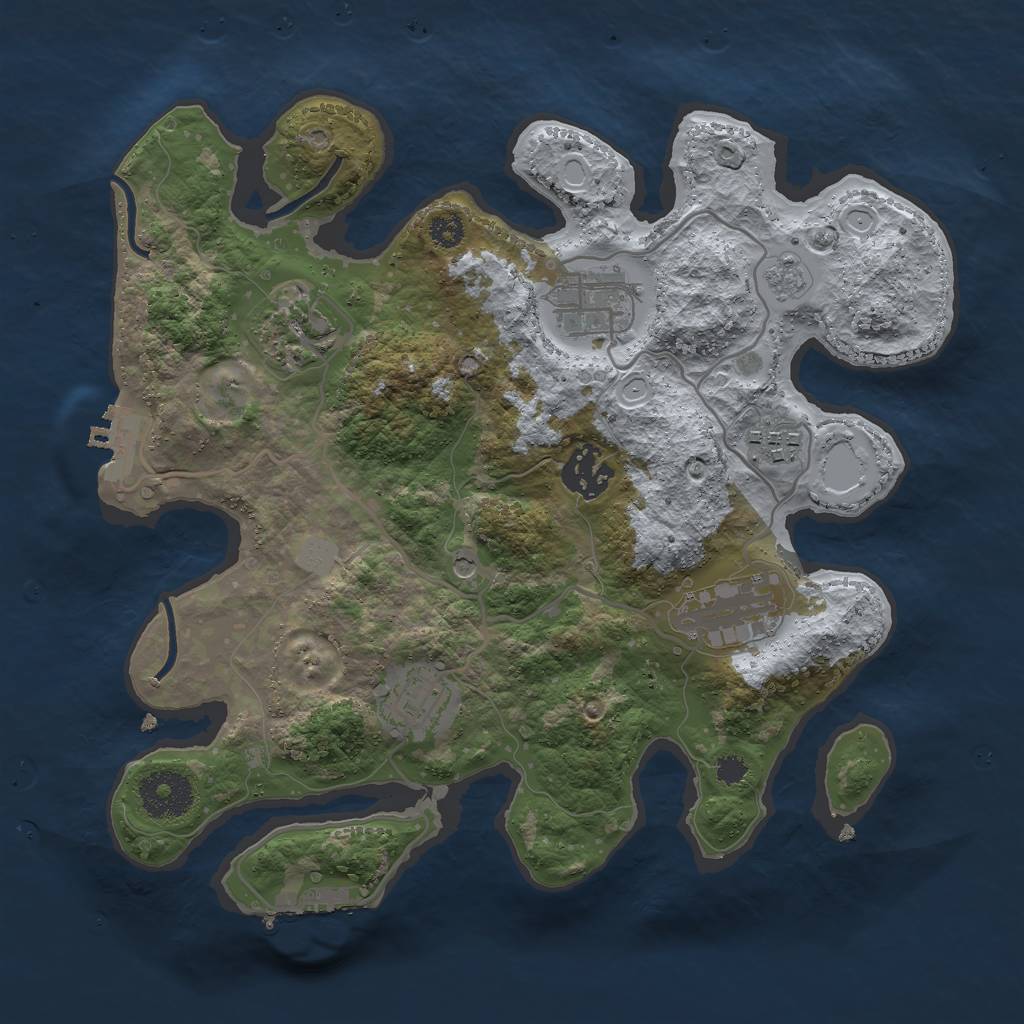 Rust Map: Procedural Map, Size: 3000, Seed: 556164766, 13 Monuments