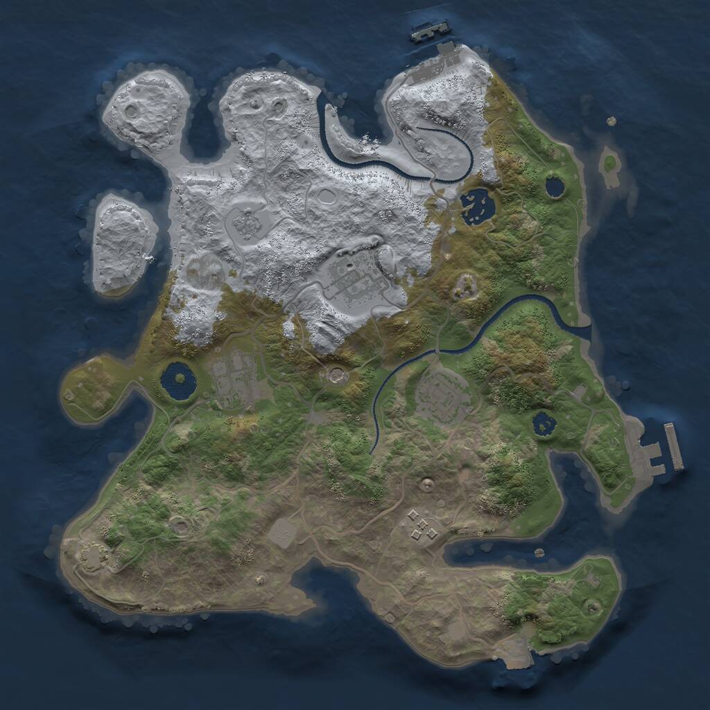 Rust Map: Procedural Map, Size: 3000, Seed: 374184148, 11 Monuments