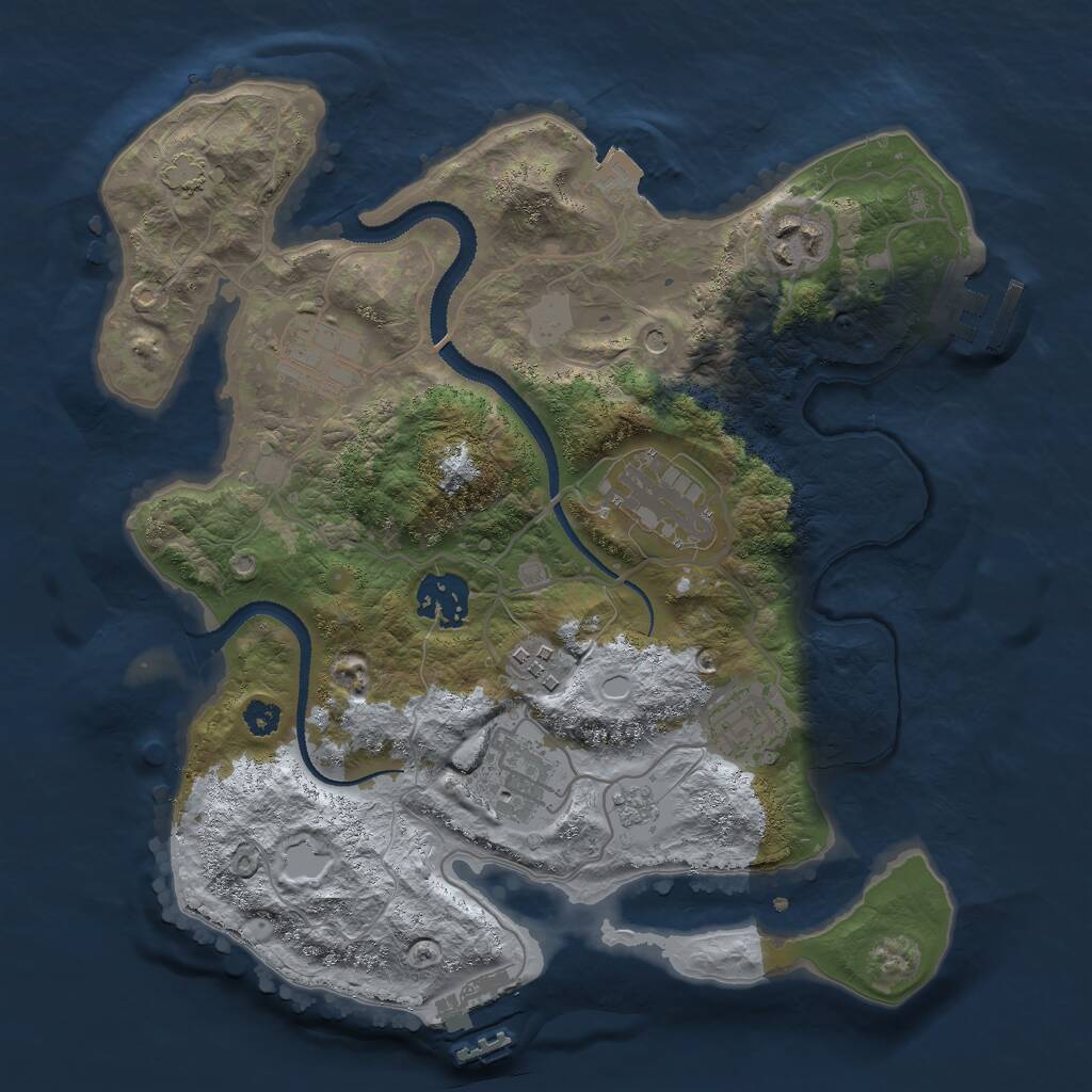 Rust Map: Procedural Map, Size: 3000, Seed: 14162, 13 Monuments