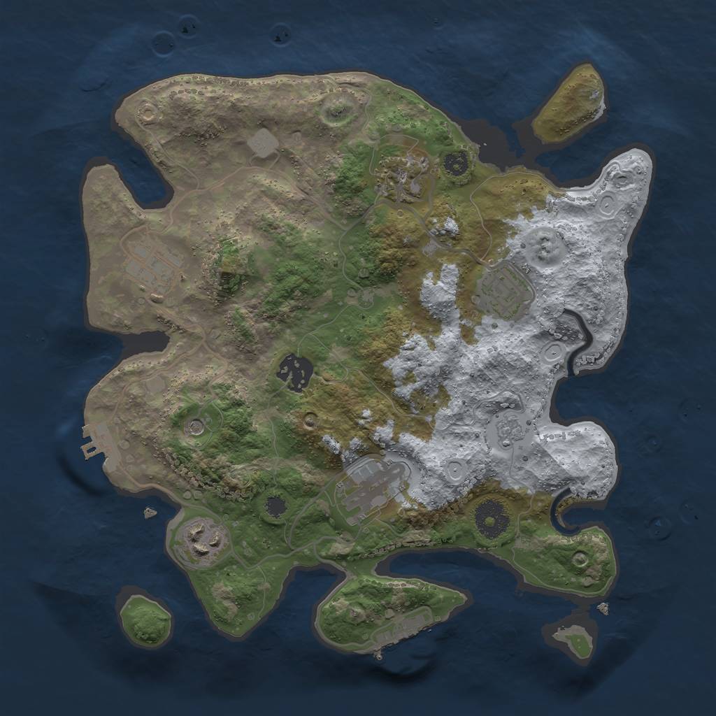 Rust Map: Procedural Map, Size: 3000, Seed: 192937095, 13 Monuments