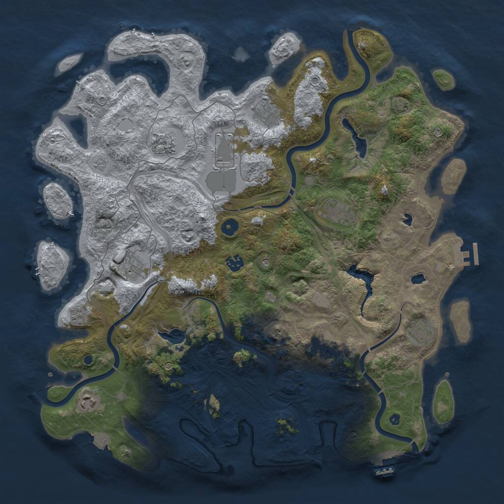 Rust Map: Procedural Map, Size: 4500, Seed: 3862081, 16 Monuments