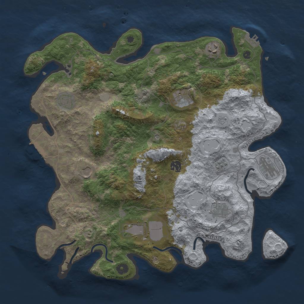 Rust Map: Procedural Map, Size: 4000, Seed: 5544511, 16 Monuments