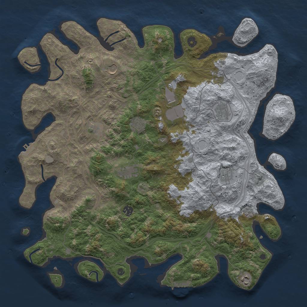 Rust Map: Procedural Map, Size: 4500, Seed: 112277, 17 Monuments