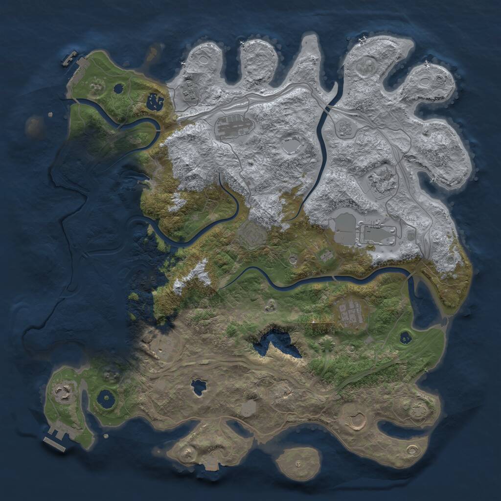 Rust Map: Procedural Map, Size: 4250, Seed: 892119691, 16 Monuments