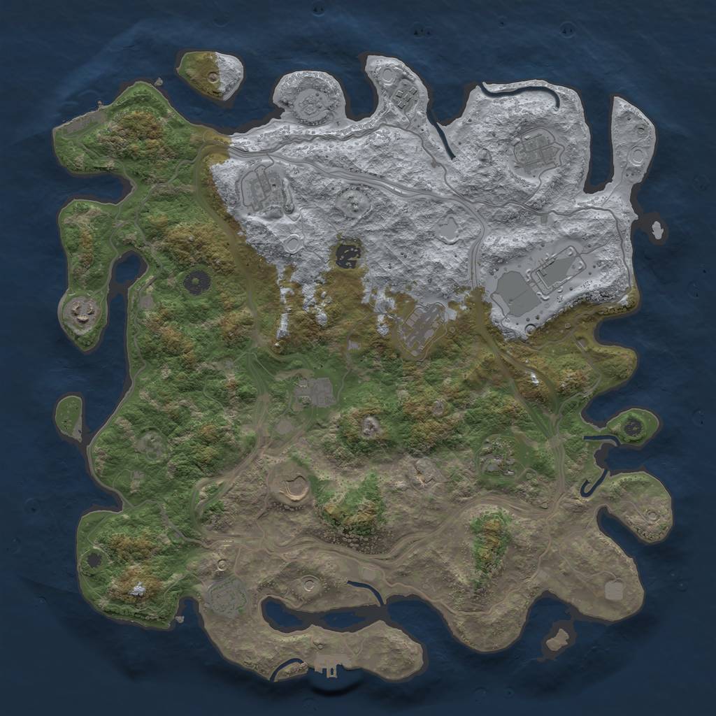 Rust Map: Procedural Map, Size: 4250, Seed: 1865803068, 18 Monuments