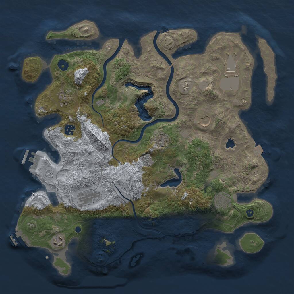 Rust Map: Procedural Map, Size: 4000, Seed: 1649879137, 14 Monuments
