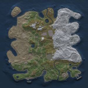 Thumbnail Rust Map: Procedural Map, Size: 3550, Seed: 20397455, 13 Monuments