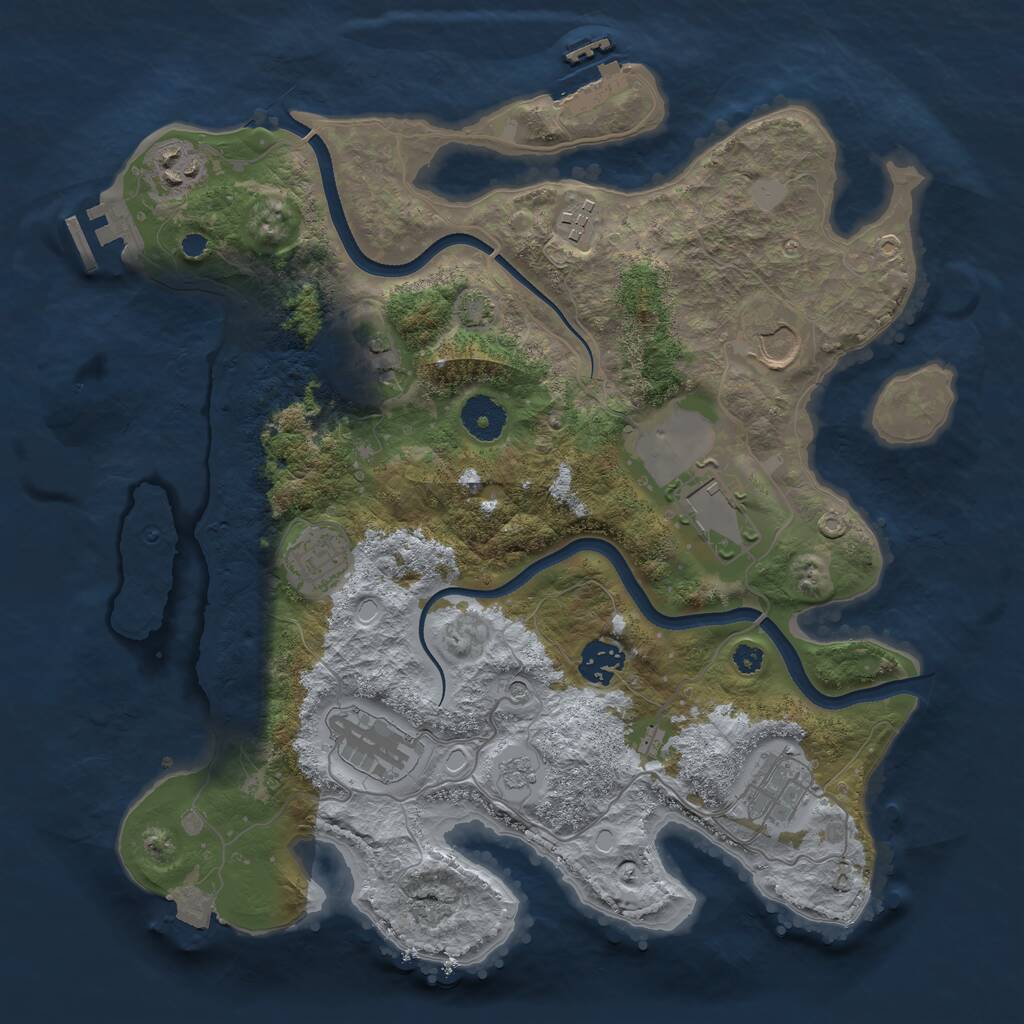 Rust Map: Procedural Map, Size: 3500, Seed: 717462080, 15 Monuments