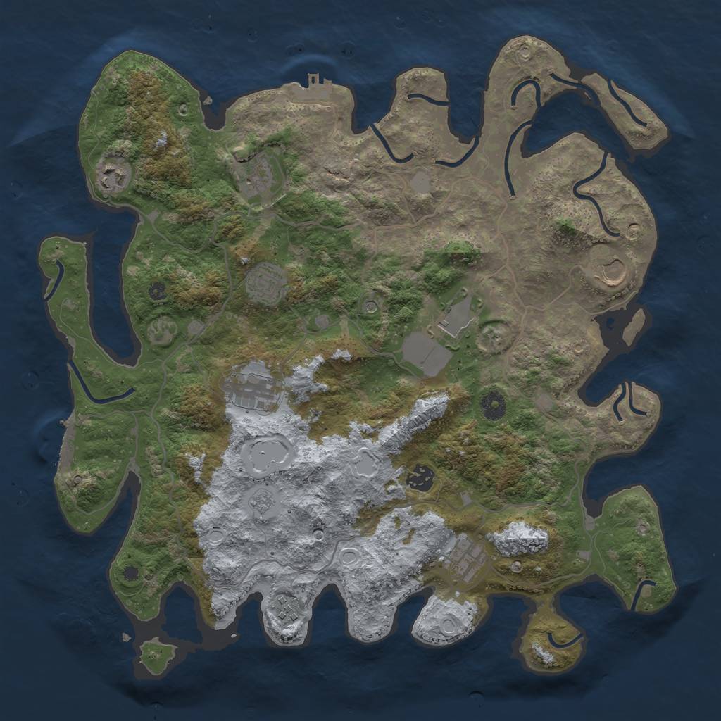 Rust Map: Procedural Map, Size: 4000, Seed: 4264690, 16 Monuments