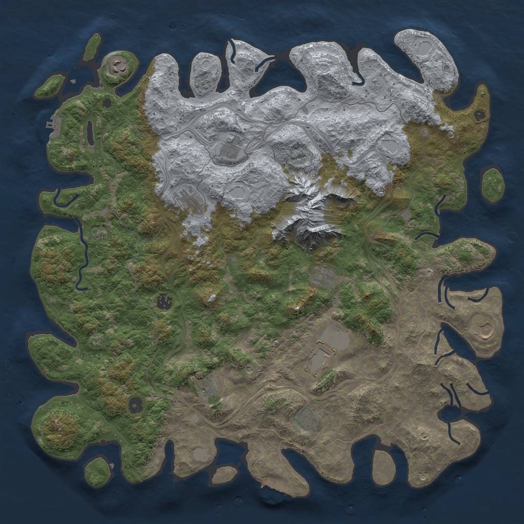 Rust Map: Procedural Map, Size: 5000, Seed: 1517817232, 17 Monuments
