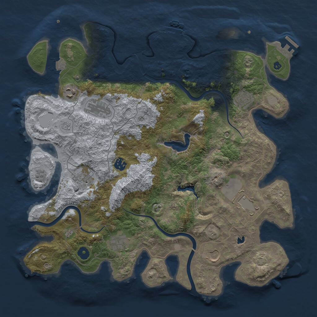 Rust Map: Procedural Map, Size: 4000, Seed: 269123105, 15 Monuments