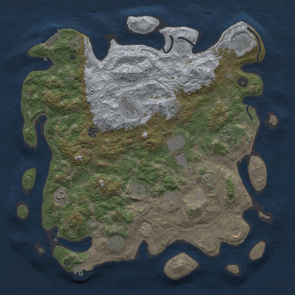Rust Map: Procedural Map, Size: 4250, Seed: 2032531004, 18 Monuments