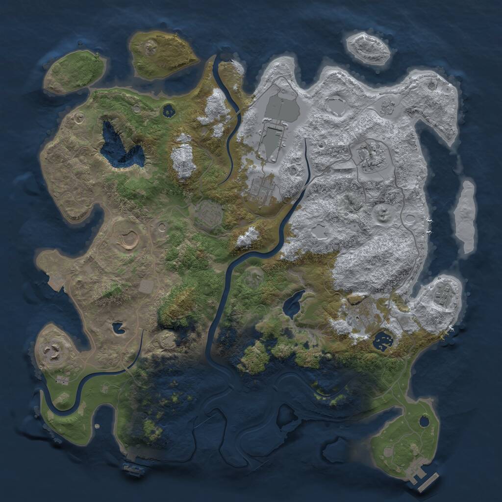 Rust Map: Procedural Map, Size: 4000, Seed: 1648671763, 15 Monuments