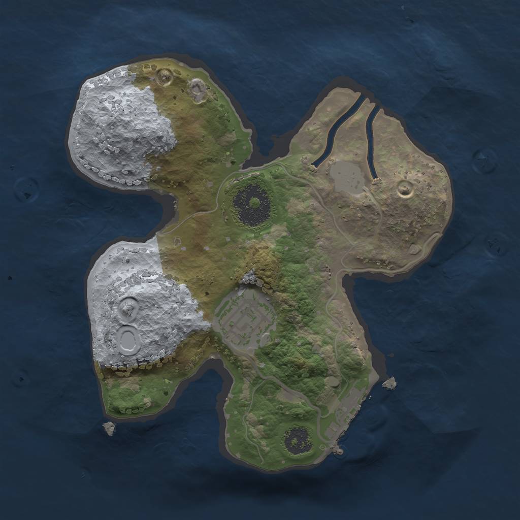 Rust Map: Procedural Map, Size: 2000, Seed: 16458697, 5 Monuments
