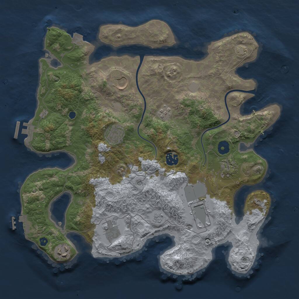 Rust Map: Procedural Map, Size: 3500, Seed: 131417, 14 Monuments
