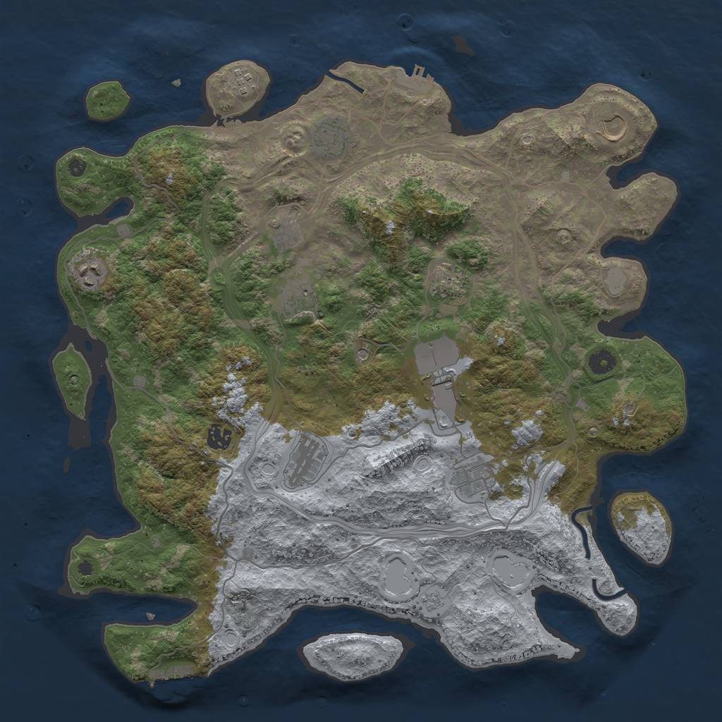 Rust Map: Procedural Map, Size: 4250, Seed: 920527788, 18 Monuments