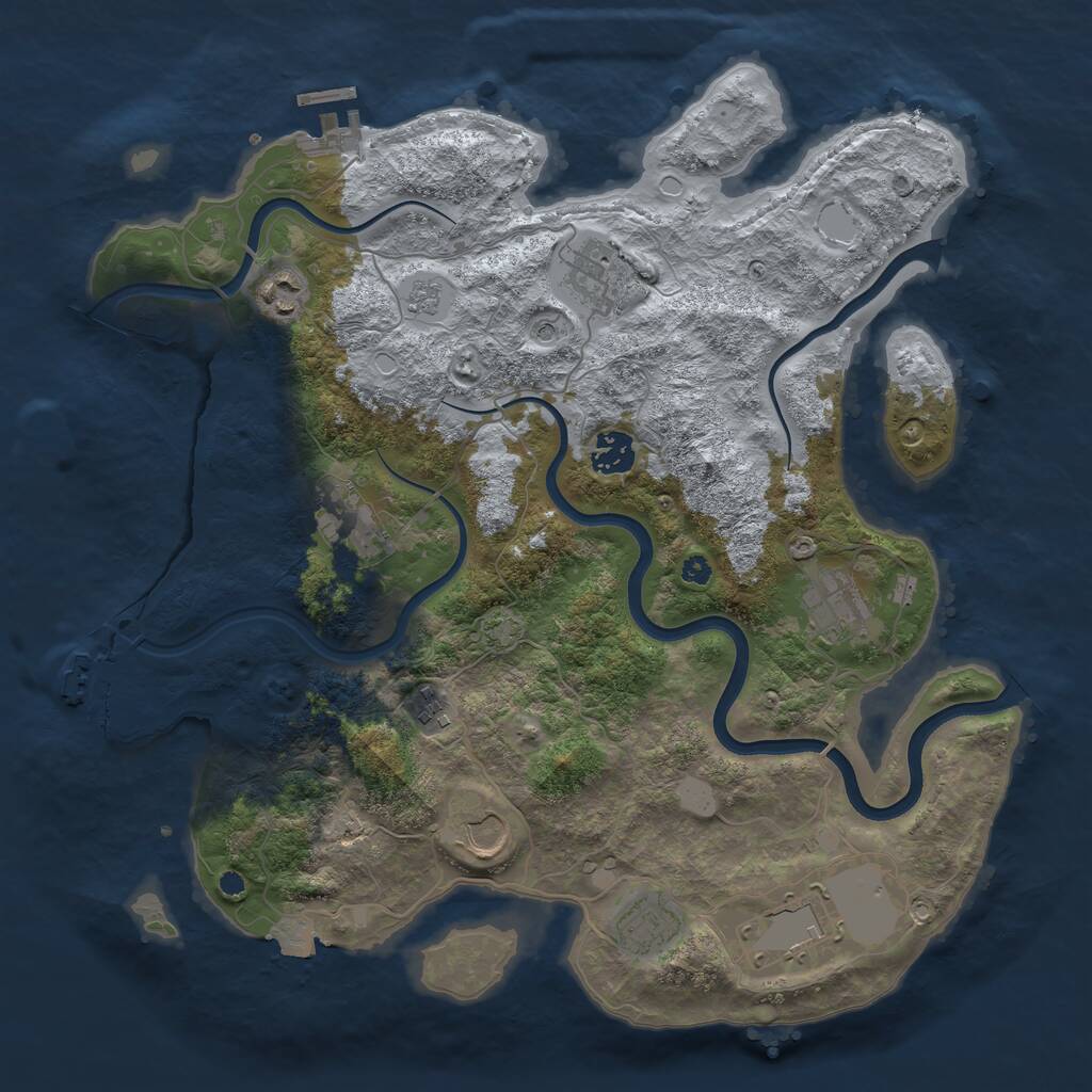 Rust Map: Procedural Map, Size: 3700, Seed: 16788, 15 Monuments