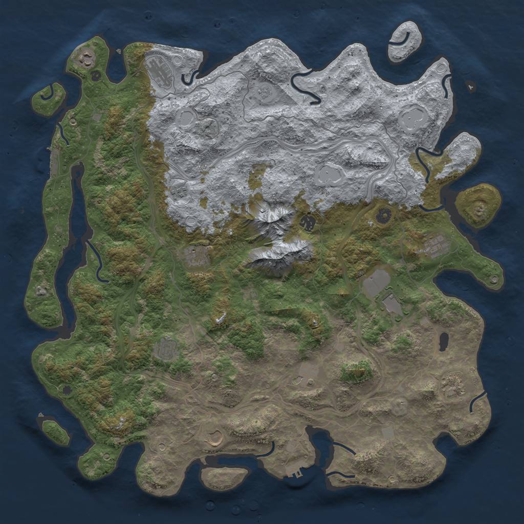 Rust Map: Procedural Map, Size: 5000, Seed: 1341989018, 18 Monuments
