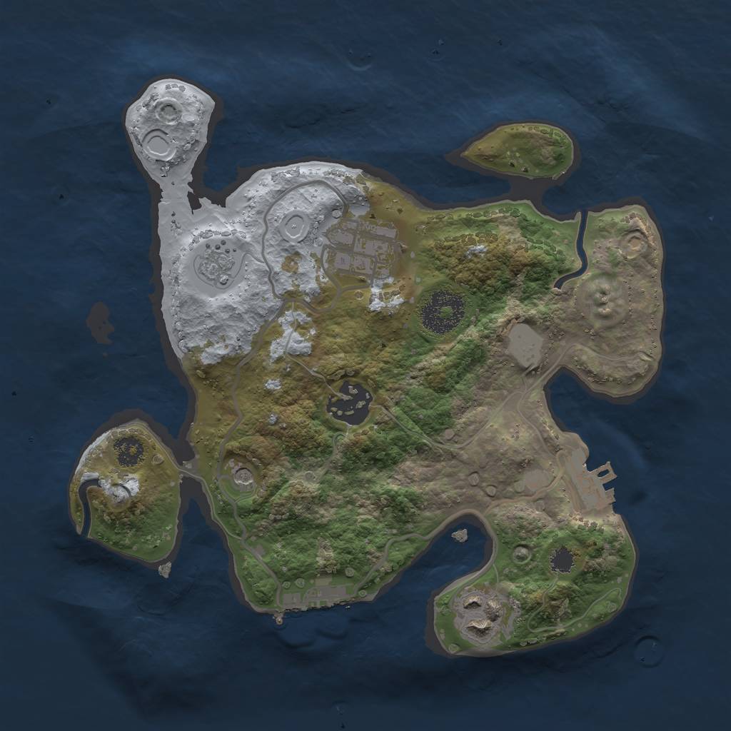 Rust Map: Procedural Map, Size: 2500, Seed: 1834153654, 10 Monuments