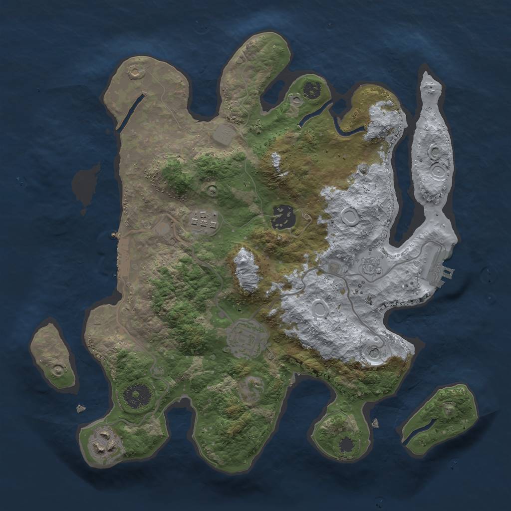 Rust Map: Procedural Map, Size: 3000, Seed: 6954102, 11 Monuments
