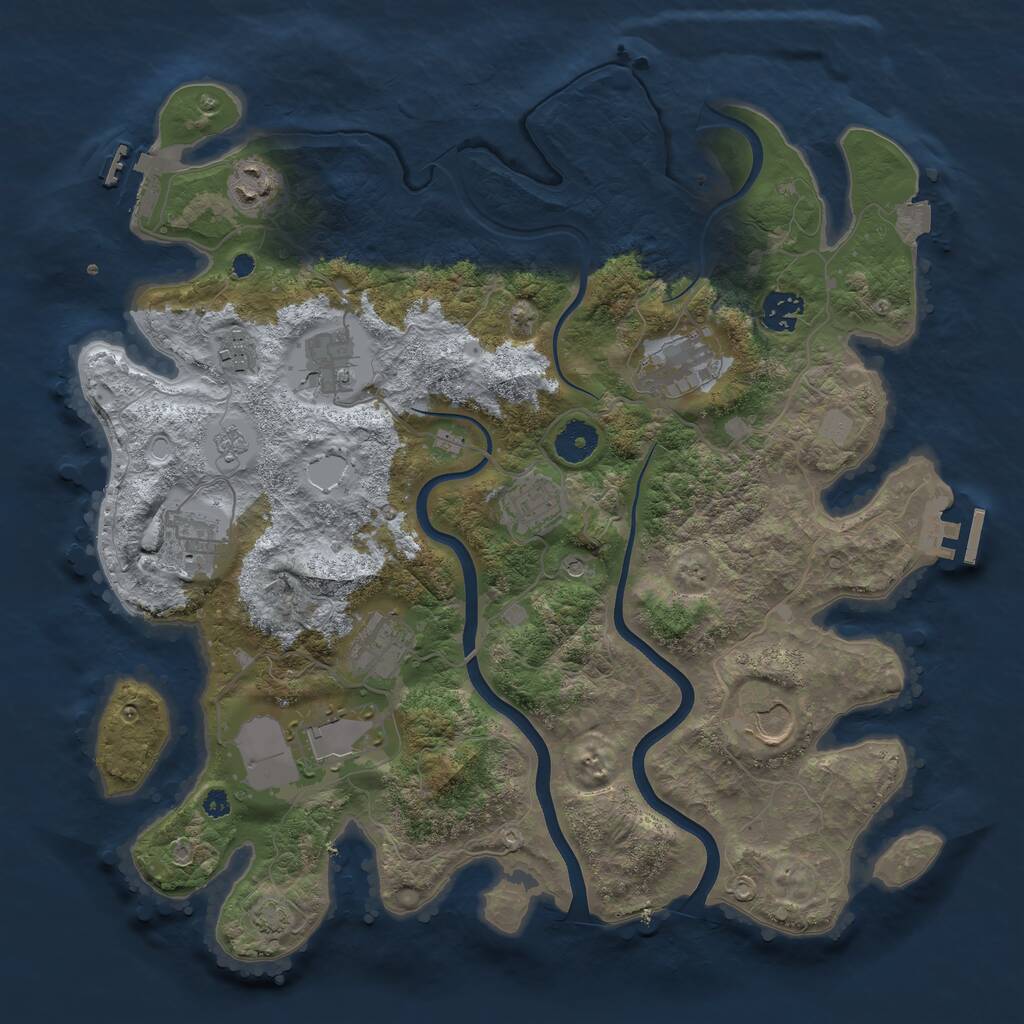 Rust Map: Procedural Map, Size: 3715, Seed: 1654869270, 16 Monuments