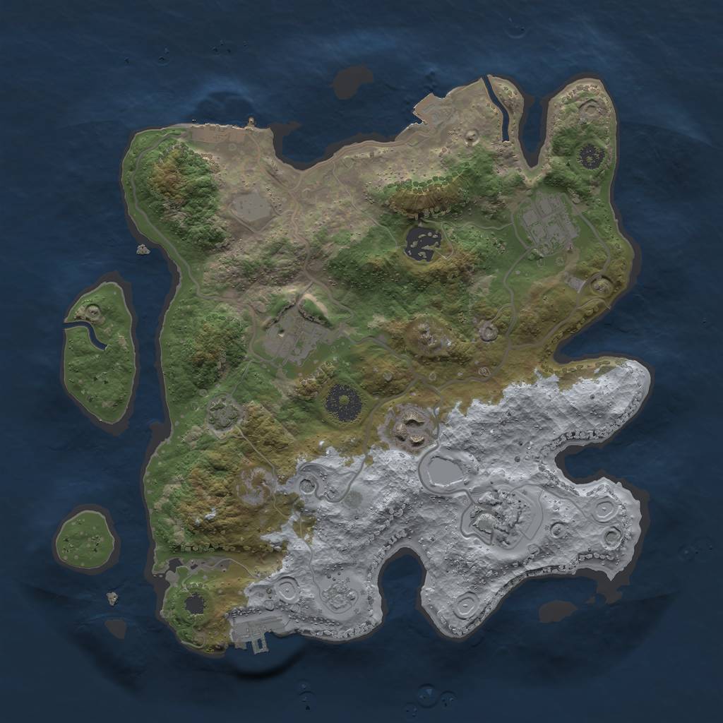 Rust Map: Procedural Map, Size: 3000, Seed: 6259108, 13 Monuments