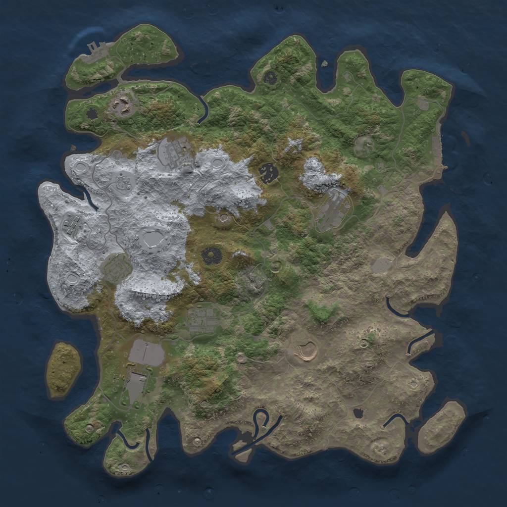 Rust Map: Procedural Map, Size: 3850, Seed: 1654869270, 16 Monuments