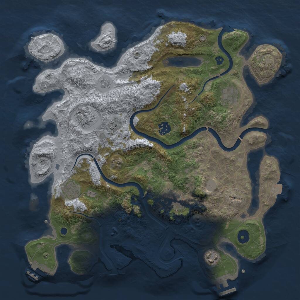 Rust Map: Procedural Map, Size: 3500, Seed: 124060703, 13 Monuments
