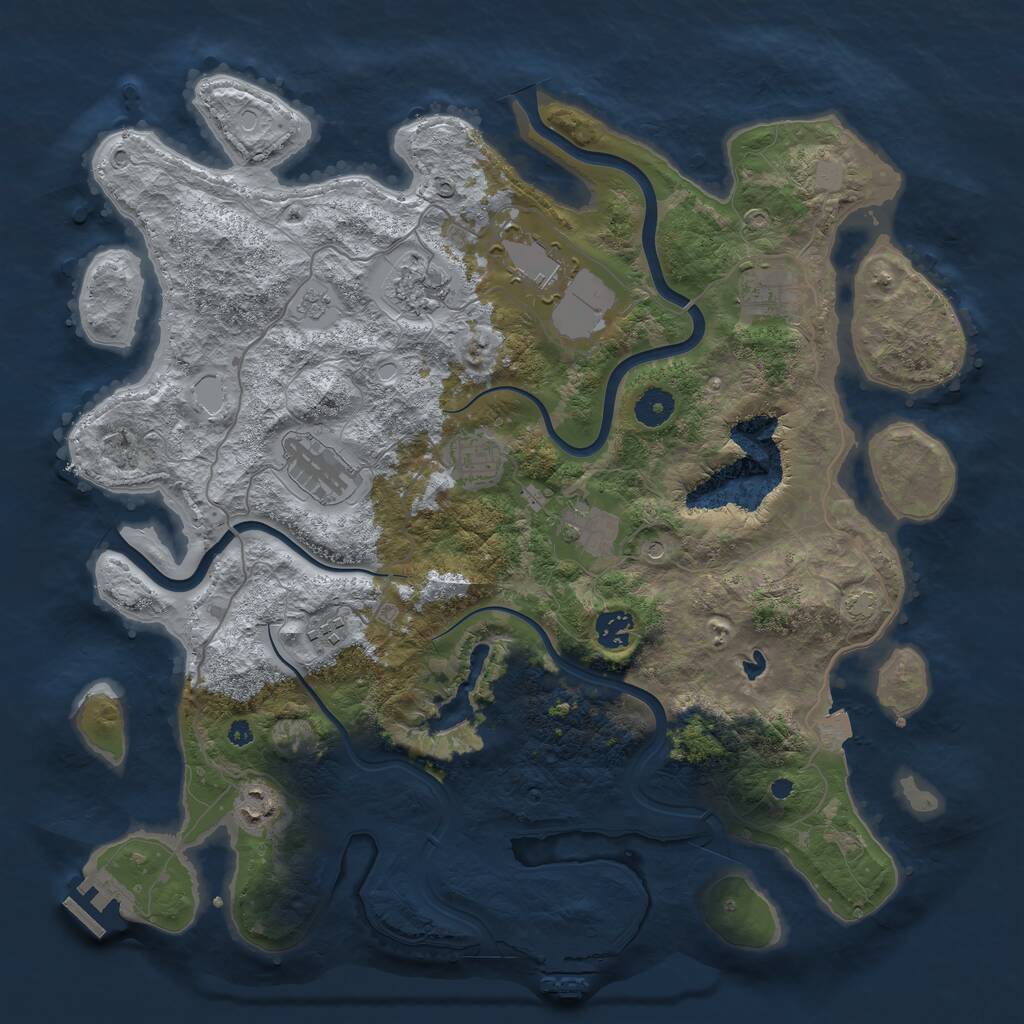 Rust Map: Procedural Map, Size: 4000, Seed: 1683280740, 15 Monuments