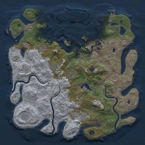 Thumbnail Rust Map: Procedural Map, Size: 4500, Seed: 223560308, 17 Monuments