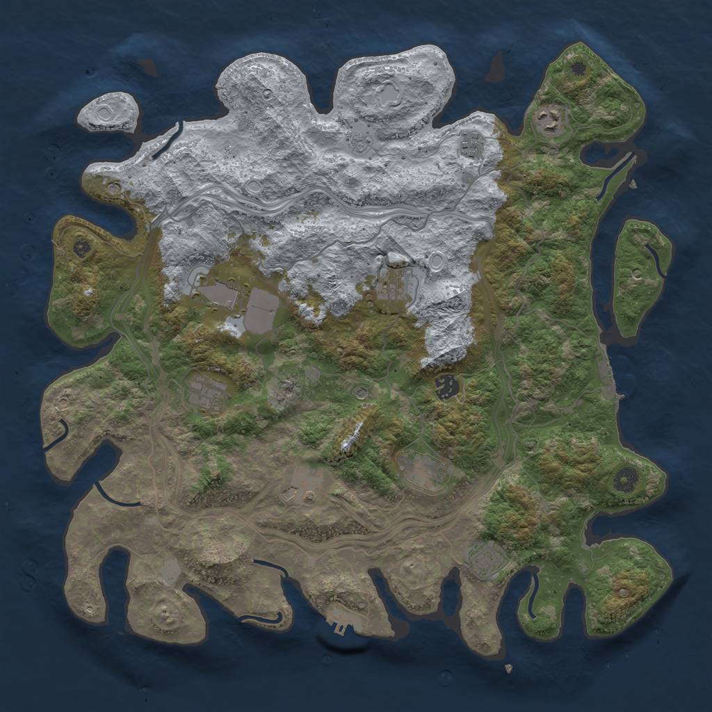Rust Map: Procedural Map, Size: 4250, Seed: 50100, 16 Monuments