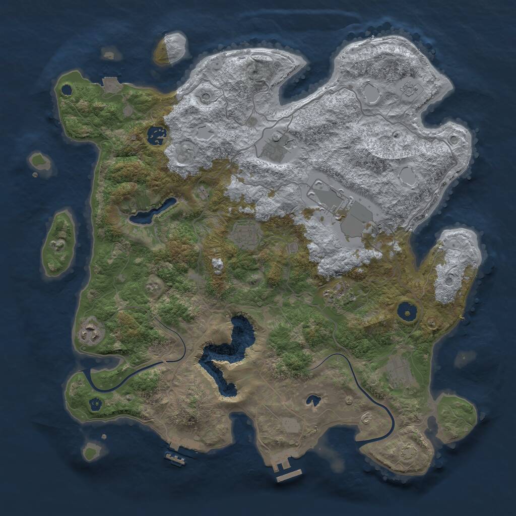 Rust Map: Procedural Map, Size: 4000, Seed: 547090056, 13 Monuments