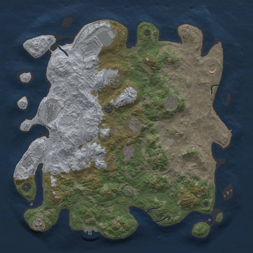 Rust Map: Procedural Map, Size: 4250, Seed: 20241, 17 Monuments