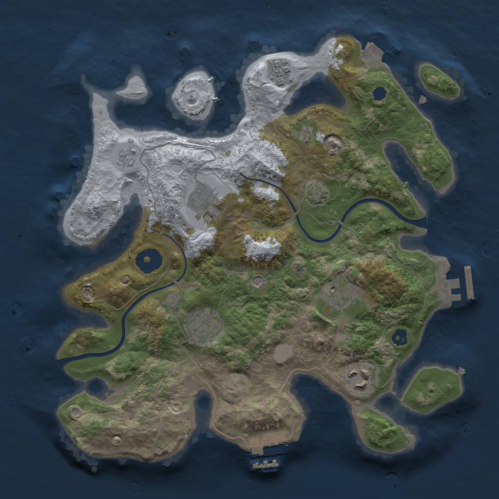 Rust Map: Procedural Map, Size: 3000, Seed: 938413730, 11 Monuments