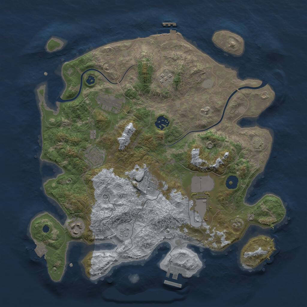 Rust Map: Procedural Map, Size: 3500, Seed: 5201504, 13 Monuments