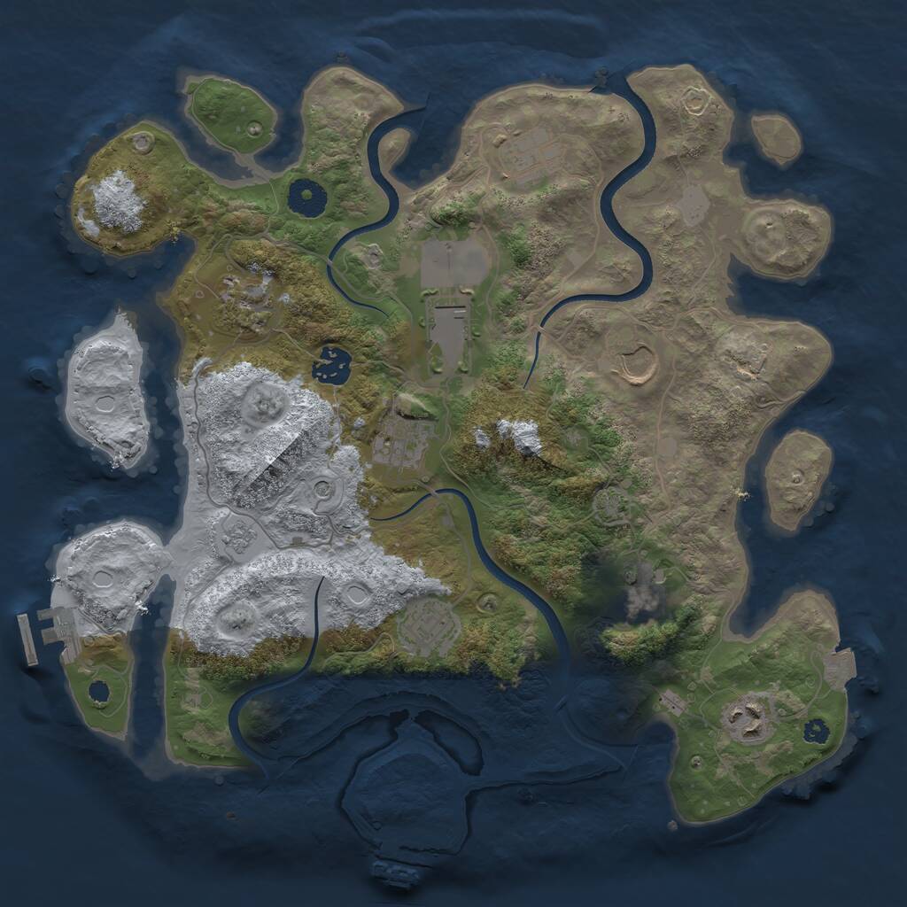 Rust Map: Procedural Map, Size: 3500, Seed: 6929, 15 Monuments
