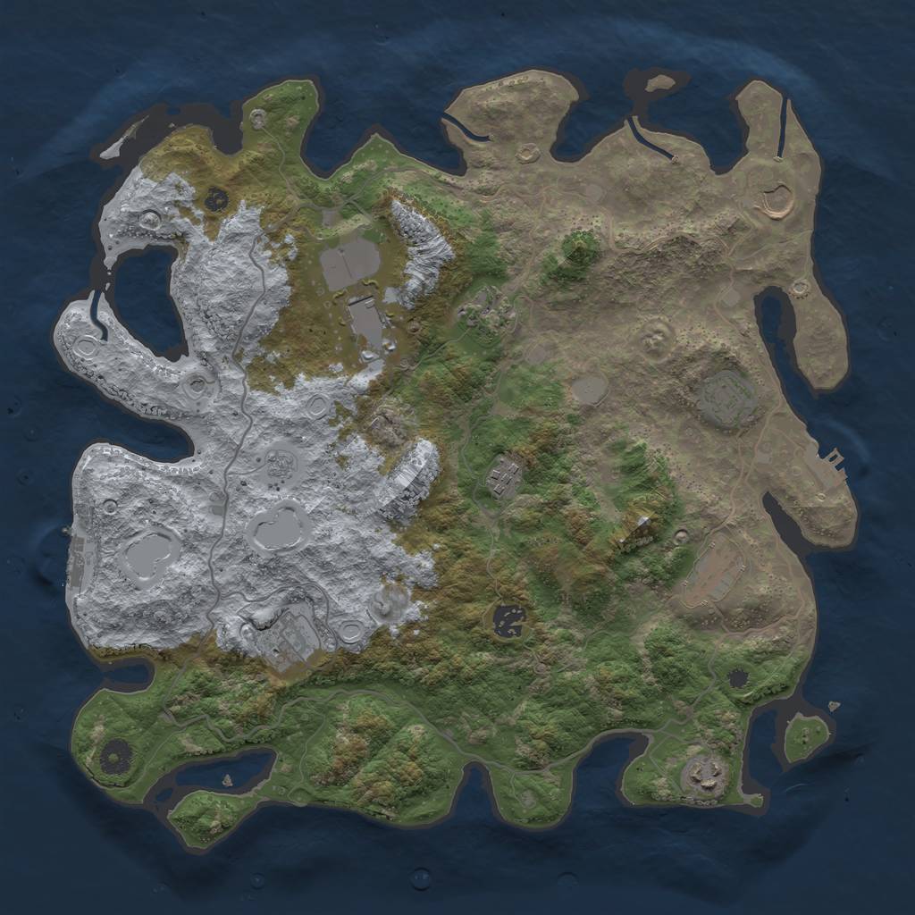Rust Map: Procedural Map, Size: 4000, Seed: 796086586, 16 Monuments