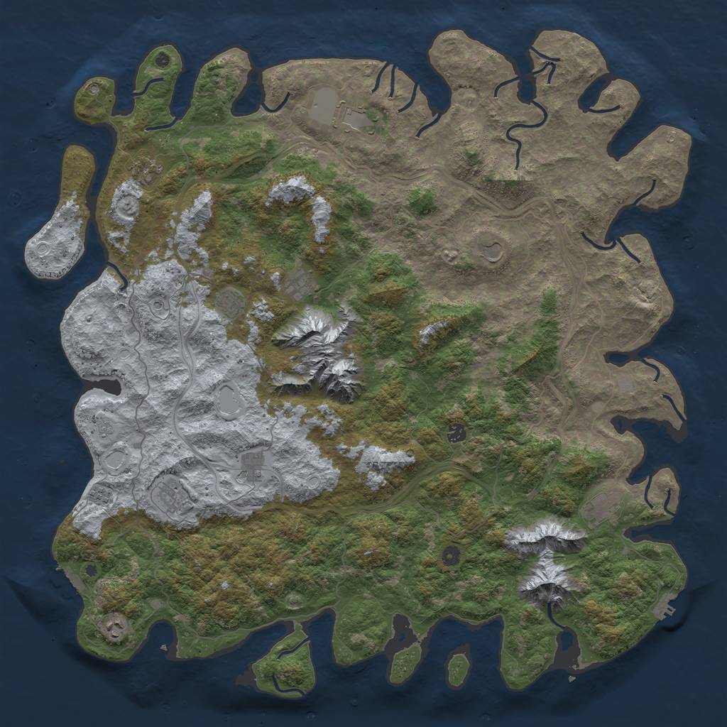 Rust Map: Procedural Map, Size: 5500, Seed: 823494, 18 Monuments