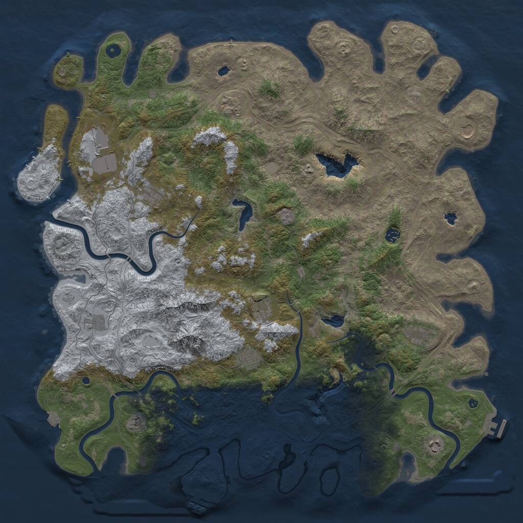 Rust Map: Procedural Map, Size: 5500, Seed: 823494, 17 Monuments