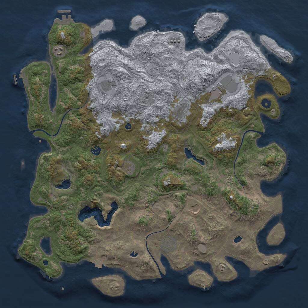 Rust Map: Procedural Map, Size: 4750, Seed: 7648869, 15 Monuments