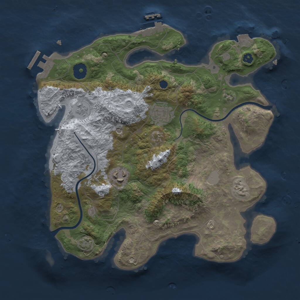 Rust Map: Procedural Map, Size: 3000, Seed: 634634, 8 Monuments