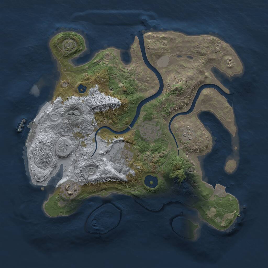 Rust Map: Procedural Map, Size: 3000, Seed: 1300206524, 9 Monuments