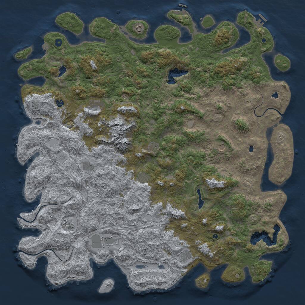Rust Map: Procedural Map, Size: 6000, Seed: 1981828925, 17 Monuments