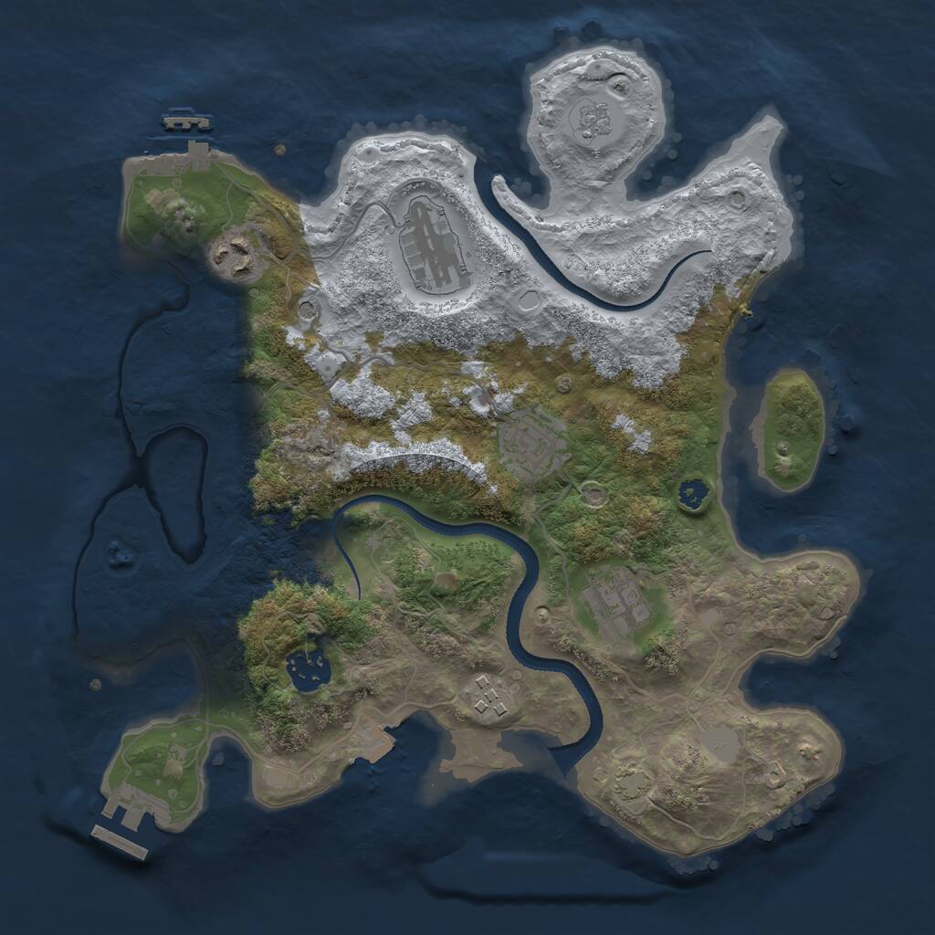 Rust Map: Procedural Map, Size: 3200, Seed: 623523, 12 Monuments