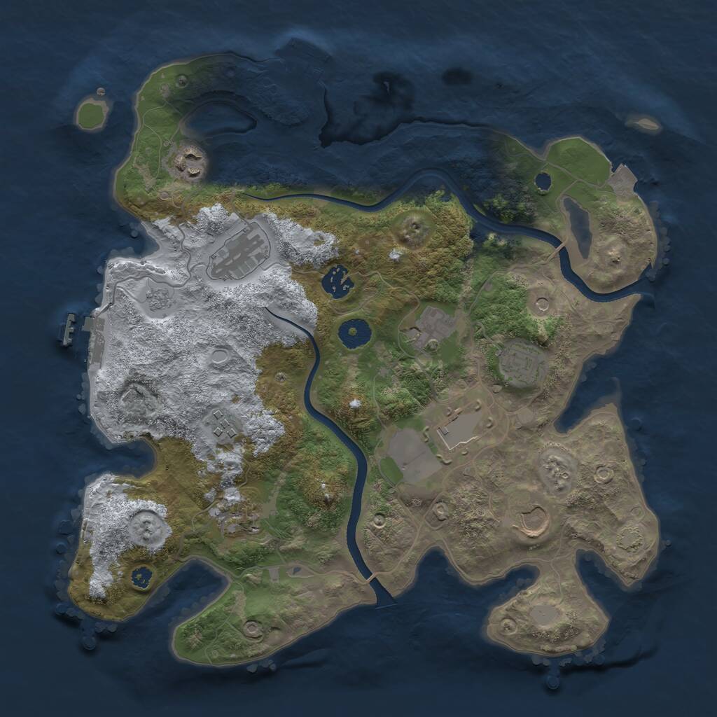 Rust Map: Procedural Map, Size: 3500, Seed: 185396, 15 Monuments