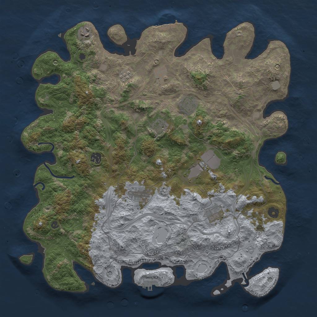 Rust Map: Procedural Map, Size: 4250, Seed: 321, 16 Monuments
