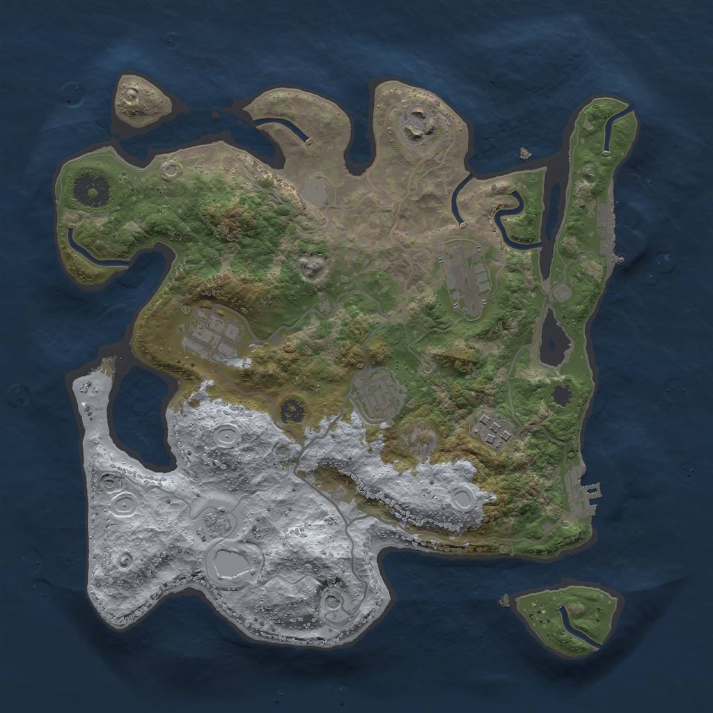 Rust Map: Procedural Map, Size: 3000, Seed: 846133410, 12 Monuments