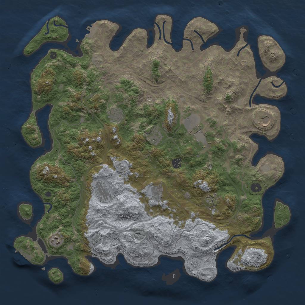 Rust Map: Procedural Map, Size: 4500, Seed: 36158282, 17 Monuments