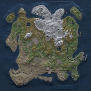 Thumbnail Rust Map: Procedural Map, Size: 3500, Seed: 72768319, 15 Monuments